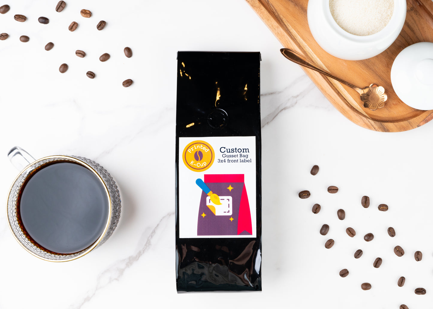 Bagged Coffee with Custom Label